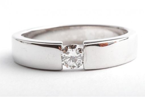Solitär Brillant Diamant Ring 585 14K Weiß Gold Gr. 56