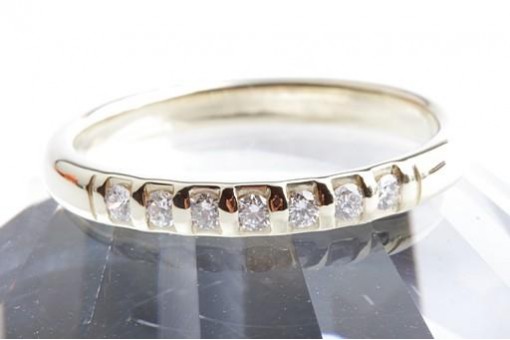 Brillant Diamant Ring 585 14K Gelb Gold Gr. 60 Halb Memory