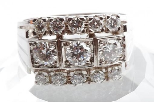 Brillant Diamant Ring 1,73ct 585 14K Weiß Gold Gr. 55