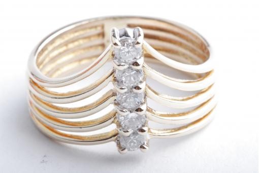 Brillant Diamant Ring 0,25ct 585 14K Gelb Gold Gr. 48