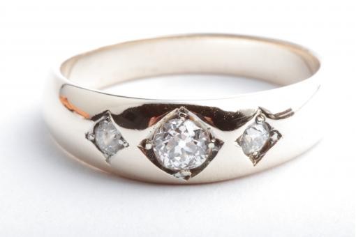 Diamant Ring antik Altschliff Diamanten 585 14K Gelb Gold Gr. 56