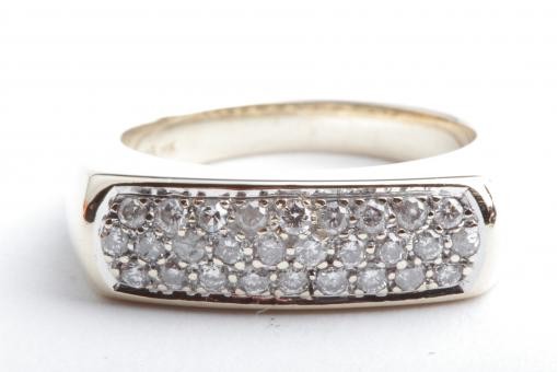 Brillant Diamant Ring 585 14K Gelb Gold Gr. 56