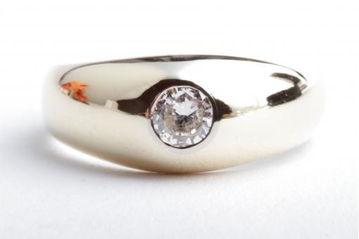 Solitär Brillant Diamant Herren Ring 585 14K Gelb Gold Gr. 61