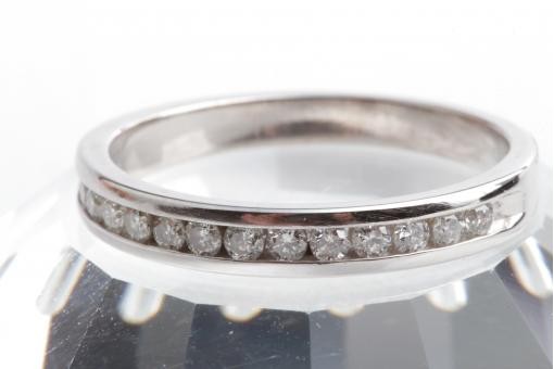 Brillant Diamant Ring 585 14K Weiß Gold Gr. 54