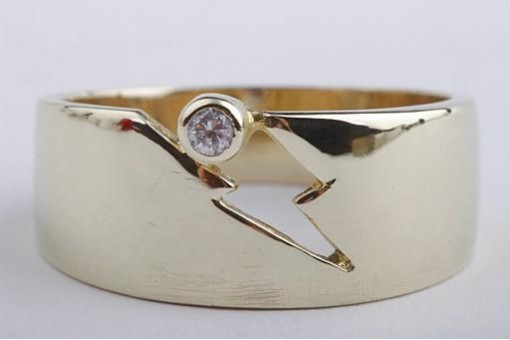 Ring Kristall 375 9k Gelb Gold Größe 55 17,5mm Top!