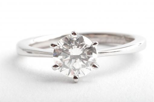 Brillant Diamant Solitär Ring 1,007ct 585 WG DPL Expertise 49
