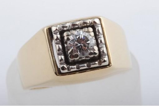 Brillant Diamant Ring 750 er 18k Gelbgold Solit&auml;r Gr&ouml;sse 45
