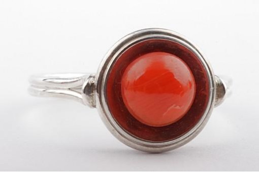 Koralle Ring 800 er Silber 7mm Ringgr&ouml;&szlig;e Gr 54 17,2mm Top!