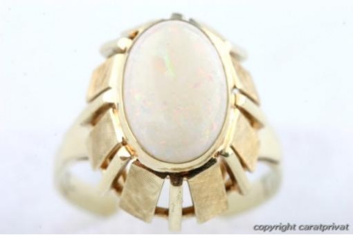 Opal Ring 585 14 Karat Gelb Gold Gr 57 Top!