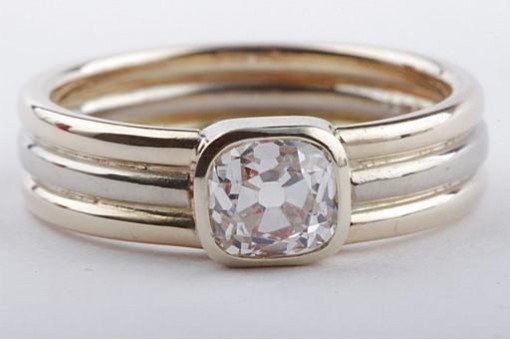 Diamant Ring Solit&auml;r 1ct Kissenschliff 585er 14K Gelbgold Wertgutachten 14600