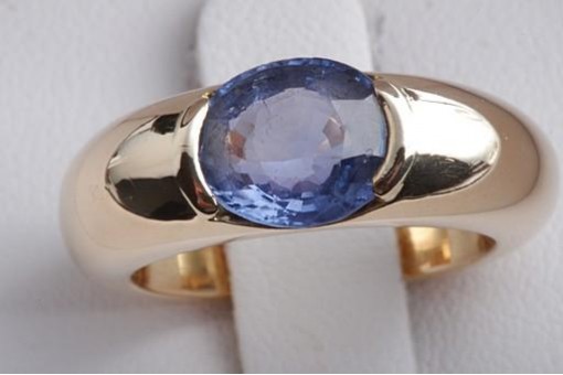 Ring Saphir oval 2,15ct Ceylon unbehandelt DSEF Gutachten 750 Gold 18 Karat