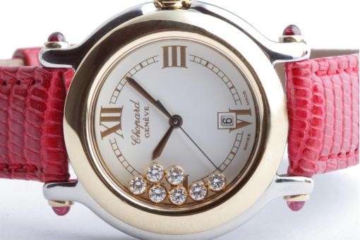 Chopard Happy Sport Ref. 27/8239 Damenuhr Quarz Edelstahl 750 Gelbgold