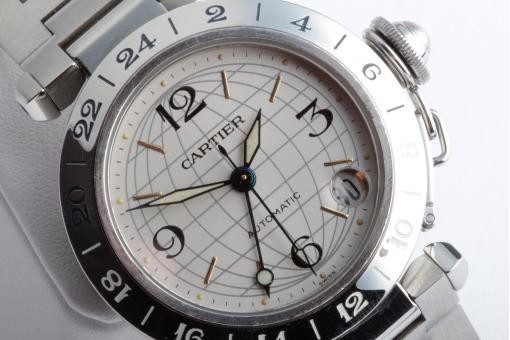 Cartier Pasha C Automatik 2377 Edelstahl 35mm GMT Damenuhr
