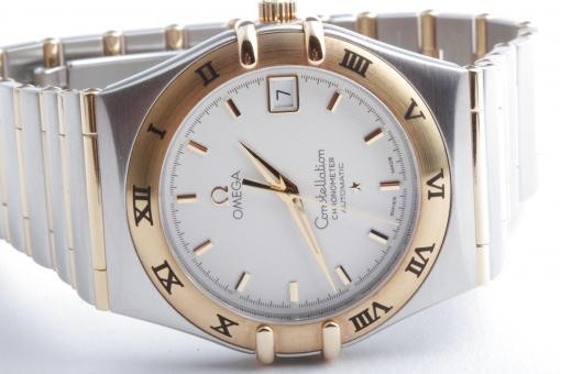 Omega Constellation Automatik Chronometer Stahl Gold 35mm