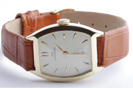 Rar! IWC Schaffhausen Damen Uhr 14k 585 Gold Handaufzug 50er Jahre &uuml;berholt