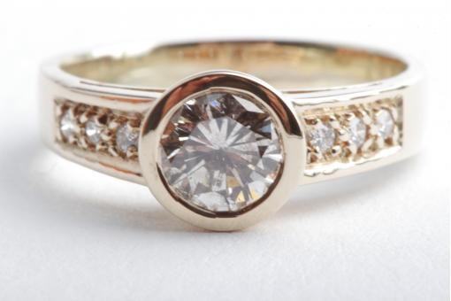 Brillant Diamant 0,96ct Ring 585 14K Gelb Gold Gr. 54