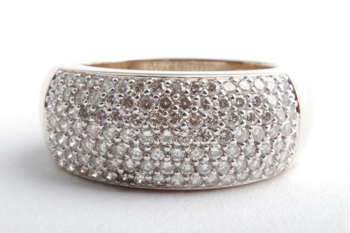 Feiner Brillant Diamant Brilliant Ring 1,09ct Brillanten 585 GG 56 17,8mm