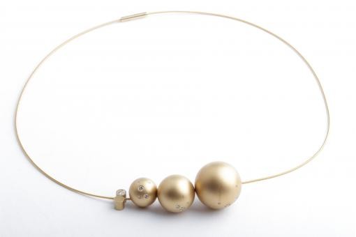 Niessing Collier 3x Kugel Sternenhimmel mit Brillanten + Brillantanh&auml;nger 750 GG