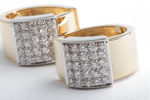 Brillant Diamant Ohrringe Ohrstecker mit 50 Brillanten 1,00ct 750 18K Gold