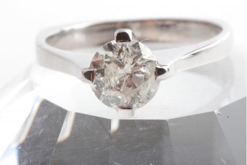 Ring mit Brillant 1,02ct Diamant Wei&szlig;gold 585 14 Karat Gr&ouml;&szlig;e 51