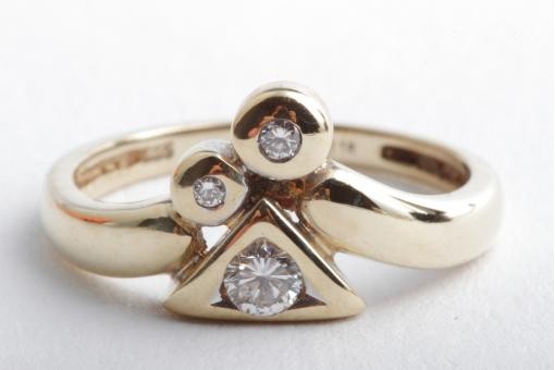 Brillant Diamant Ring 0,16ct. 585 14K Gelb Gold Gr. 52