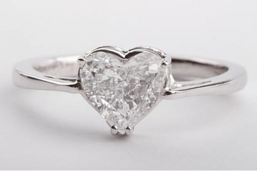 Diamant Ring Herz Schliff 0,89ct River D Solit&auml;r IGI Expertise 750 WG