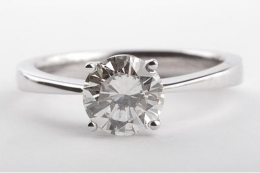 Solit&auml;rring Brillant nat&uuml;rlich Diamant 1,3ct L Vvsi 750 Wei&szlig;gold DPL Exp.