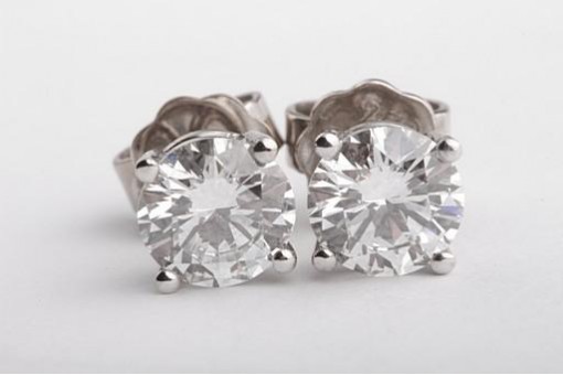 Feine Brillant Diamant Ohrstecker Ohrringe 1,55ct 750 Wei&szlig;gold DPL Expertise
