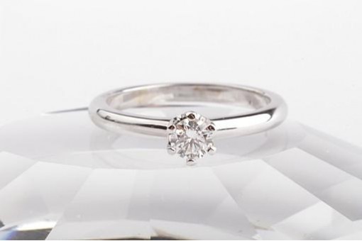 Brillant Diamant Solit&auml;r 0,23ct Verlobungs Ring 750 18K Wei&szlig; Gold 50 Neu!