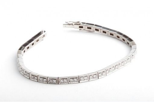 Brillant Diamant 1,44ct Armband 750 18K Wei&szlig;gold L&auml;nge 18cm