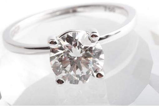 Solit&auml;r Brillant Diamant Ring 1,55ct HRD Expertise 750 18K Wei&szlig;gold Gr. 53