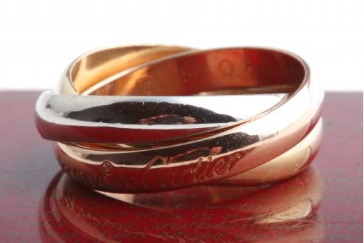 Cartier Trinity Ring 3 Farben Gold Tricolor 750 18K Zertifikat Gr&ouml;&szlig;e 52 Luxus