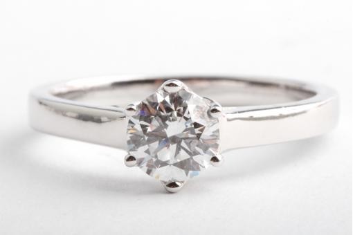 Brillant Ring 1ct Labgrown 750 18K Wei&szlig; Gold Gr. 59 Diamant