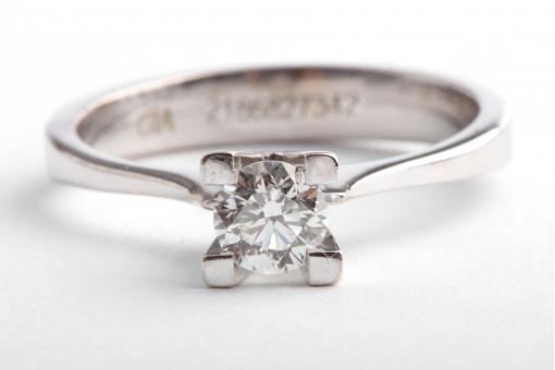 Brillantring Solit&auml;r 0,40ct H Vsi 750 Wei&szlig;gold 18 Karat GIA