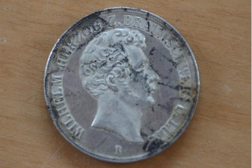 Braunschweig-Wolfenb&uuml;ttel 2 Taler 3 1/2Gulden 1855B Herzog Wilhelm 1831-1884 vz+