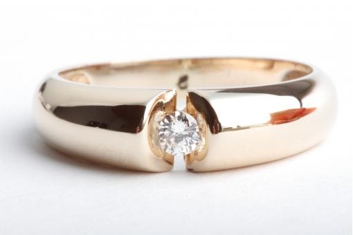 Brillant Diamant Ring 0,11ct 585 14K Gelb Gold Gr. 56 17,8mm