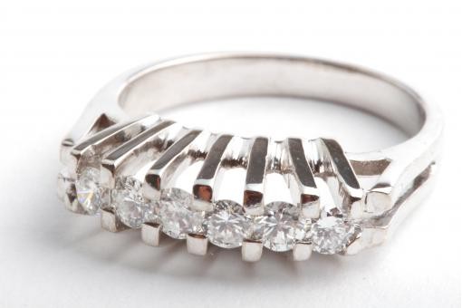 Brillant Diamant Ring 0,42ct 585 14K Wei&szlig; Gold Gr. 51 16,2mm