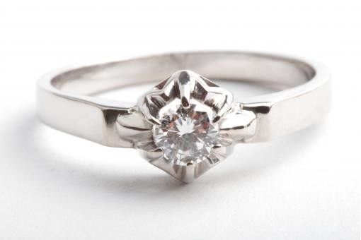 Solit&auml;r Brillant Diamant Ring 0,20ct 585 14K Wei&szlig; Gold Gr. 51 16,2mm