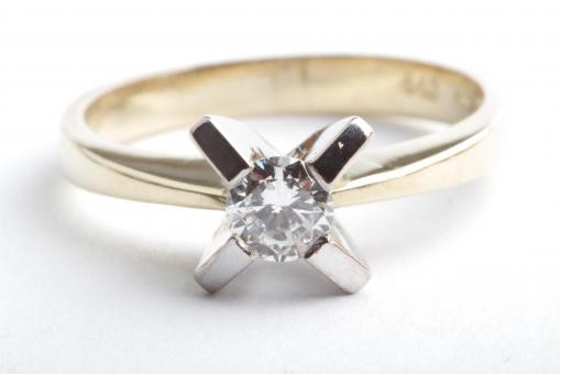 Solit&auml;r Brillant Diamant Ring 0,25ct 750 18K Gelb Gold Gr. 50 15,9mm