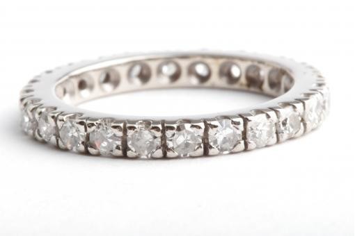 Memory Brillant Diamant Ring 0,96ct 585 14K Wei&szlig; Gold Gr. 52 16,6mm
