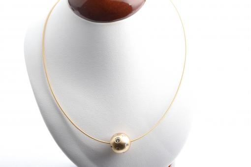 Niessing Collier 750 18K Gelb Gold Kugel Sternenhimmel Brillant Diamant
